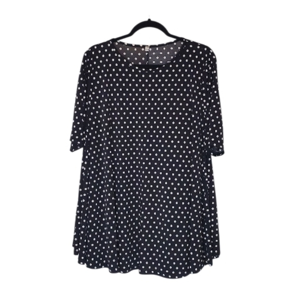 Curvy Boutique Tops - 🎆Polka Dot Black and White Women's Top Size 3X